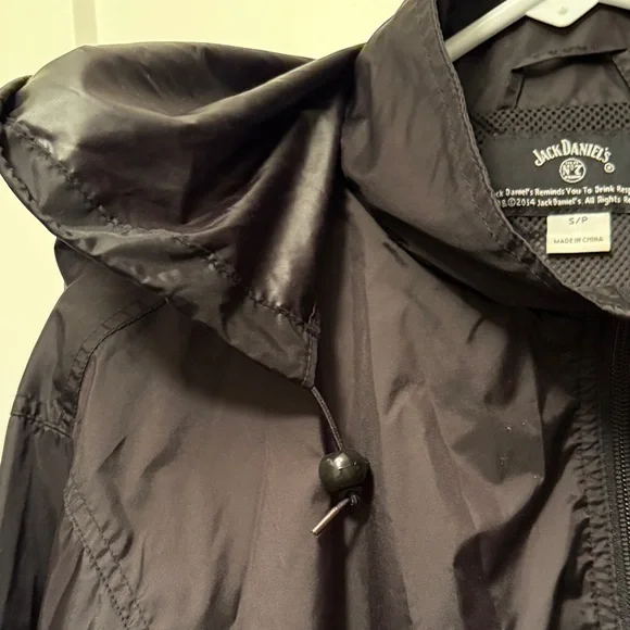 Jack Daniels Mens Black Windbreaker Full Zip Lightweight Promo 2014 Size S - Picture 7 of 10